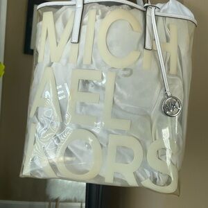 Michael Kors Clear and White Tote Bag